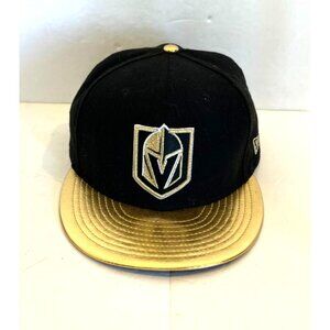 New Era VGK Vegas Golden Knights Snapback Hat Black & Gold Wool Adjustable Cap